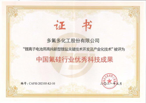 以科技創新引領高質量發展多氟多榮獲氟硅行業多項科技獎項